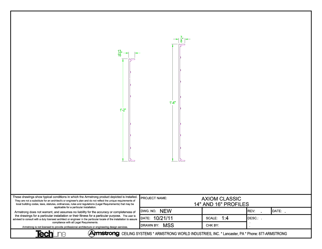 14in and 16in Classic Axiom Profiles