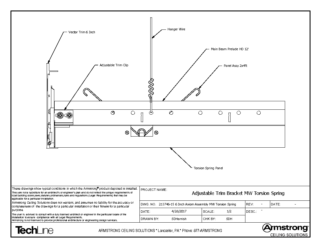 Adjustable Trim Clip with METALWORKS Torsion Spring and AXIOM Vector