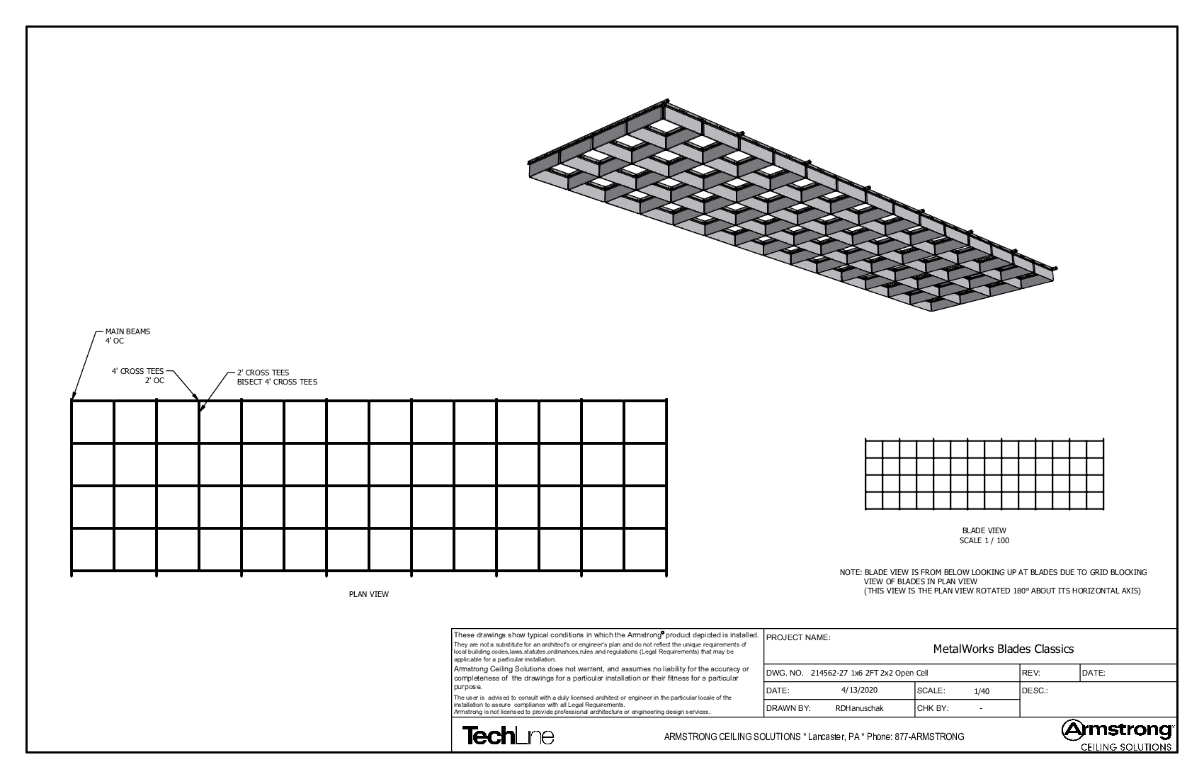 1x6 2FT 2x2 Open Cell
