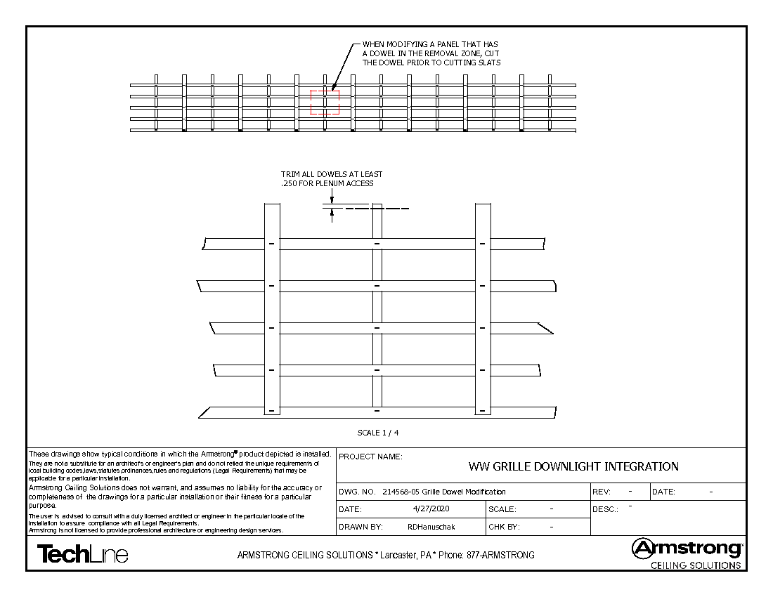 Grille Dowel Modification