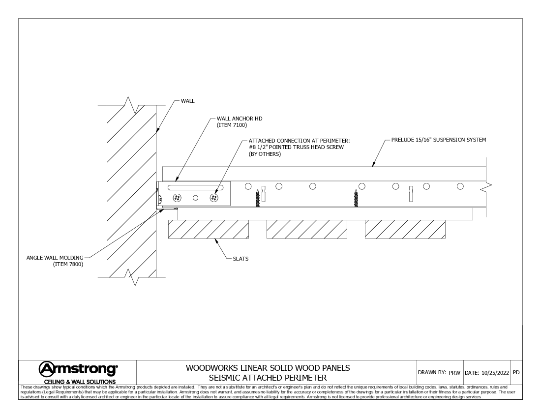 Linear Solid Wall to Main Beam Seismic Attached