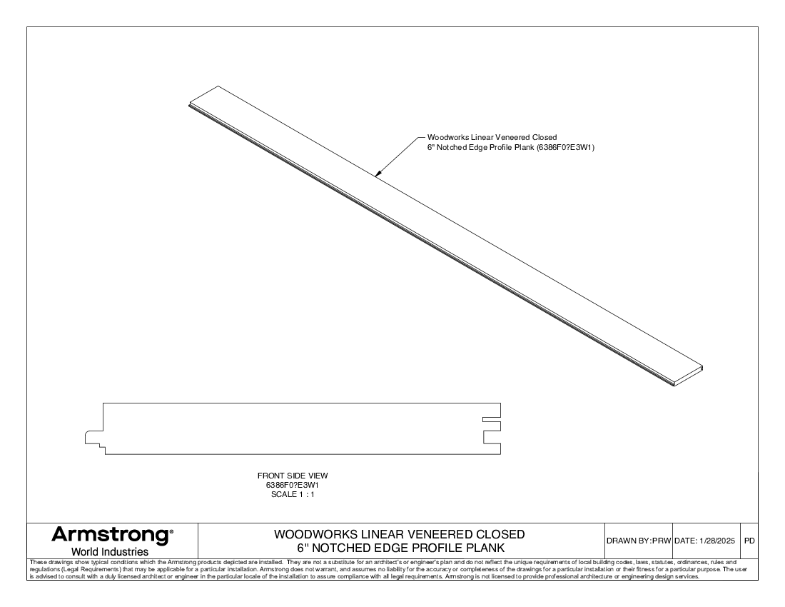 6in Notched Edge Profile Plank
