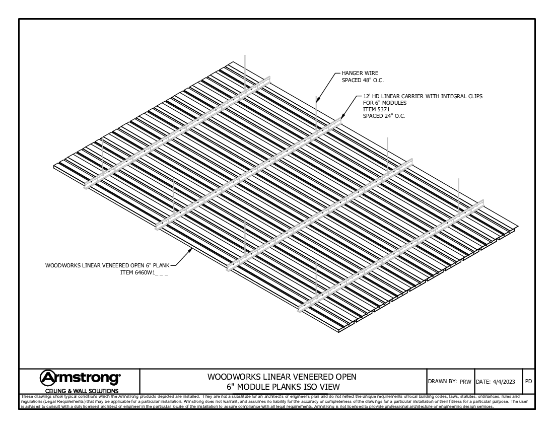 5.25in Planks in Grid Iso View