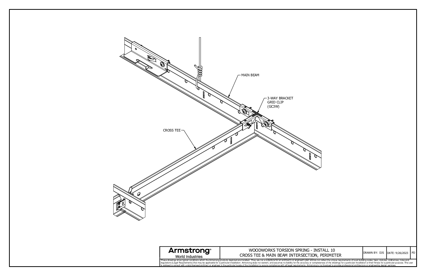 Cross Tee - Main Beam Intersection Perimeter Iso