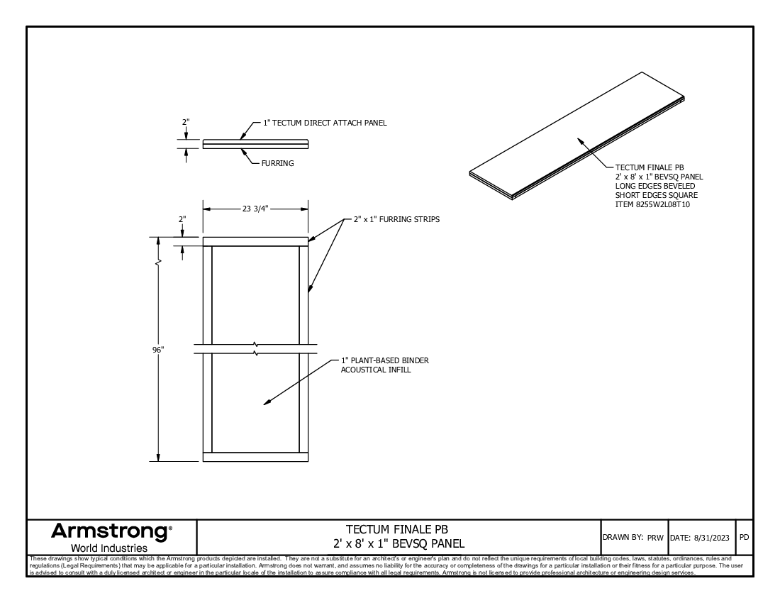 221361-Tectum Finale PB 2x8 BevSq Pane