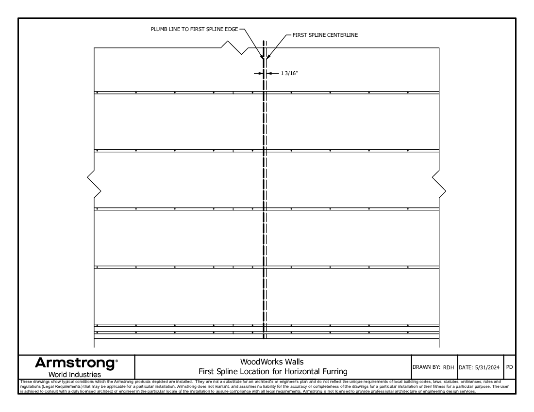 First Spline Location for Horizontal Furring