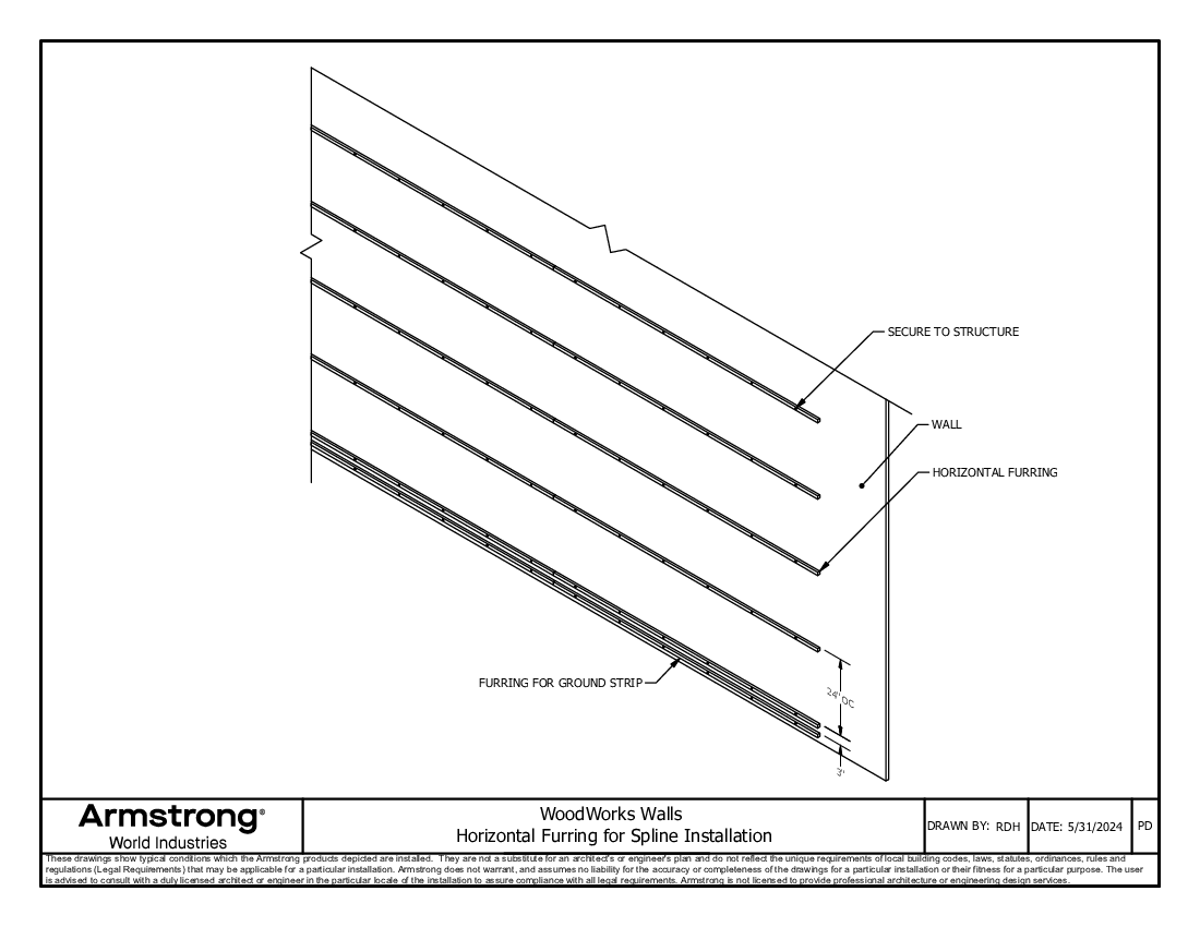 Horizontal Furring for Spline Installation