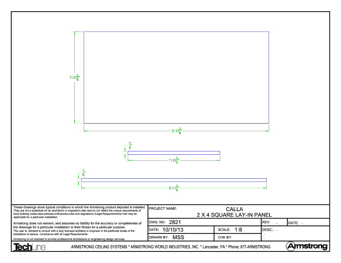 2821 Calla Square Lay in 2 x 4