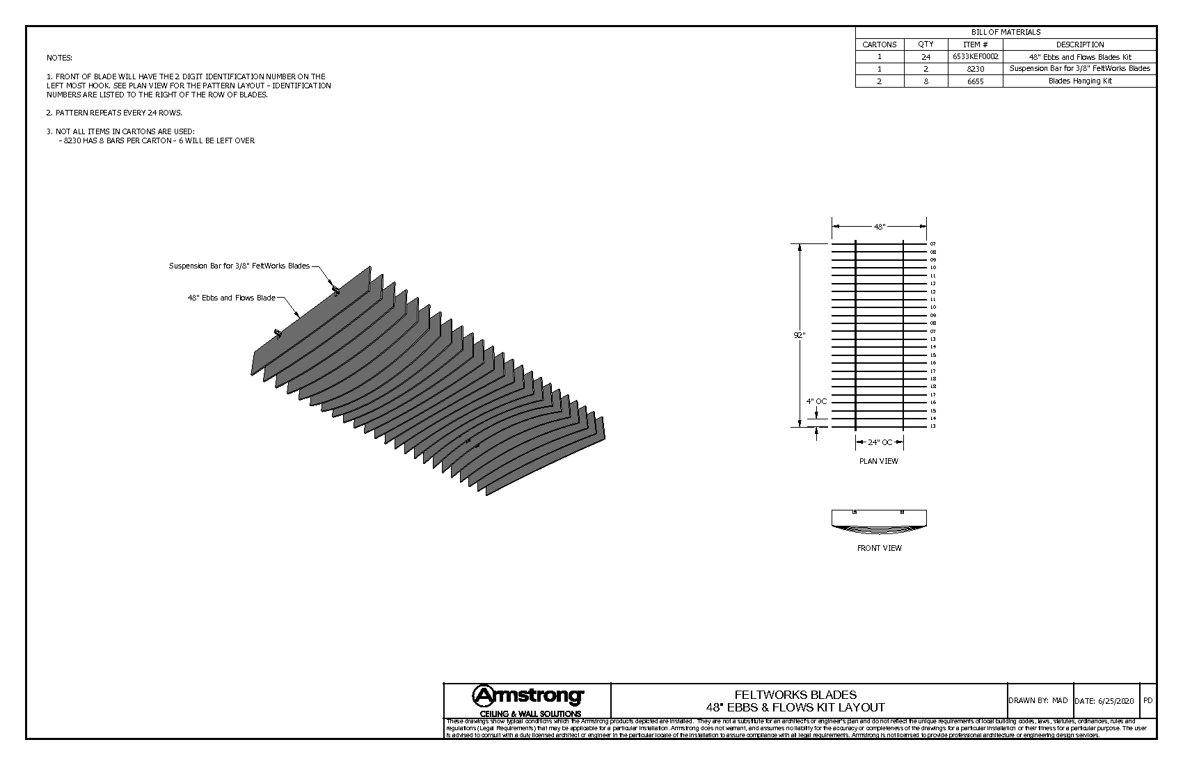 48" Ebbs & Flows Kit Layout