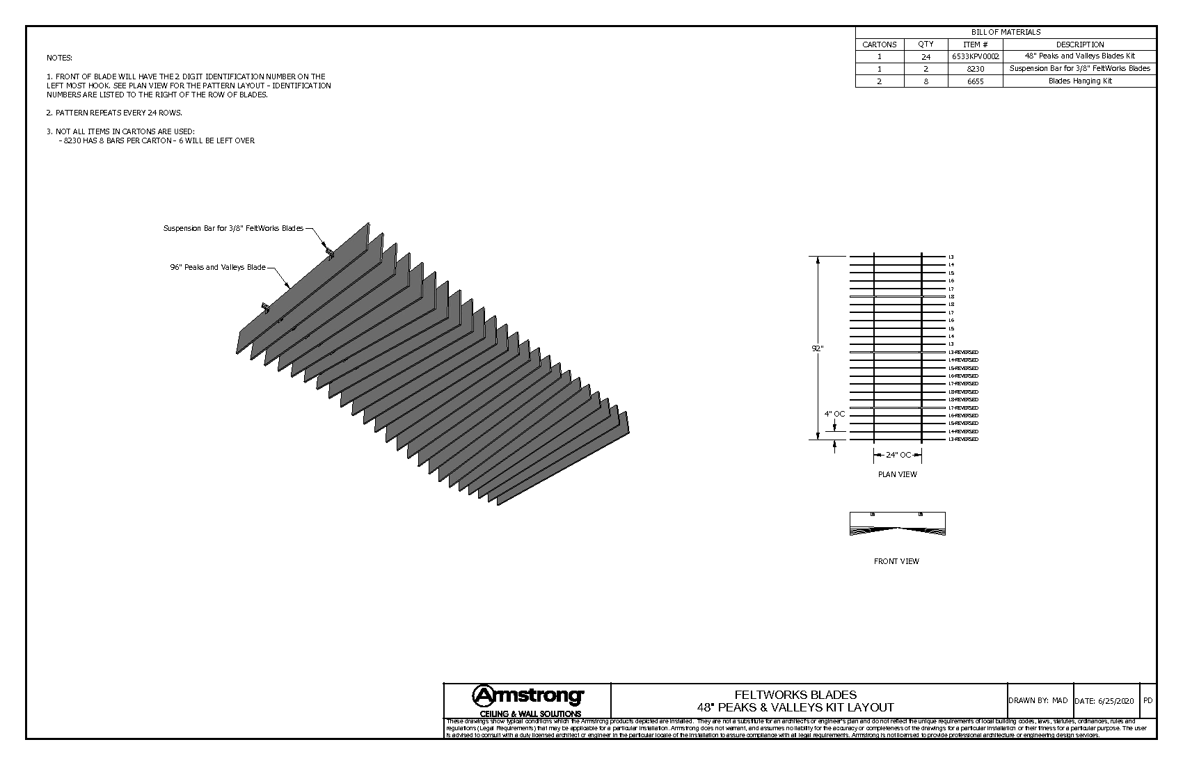 48" Peaks & Valleys Kit Layout