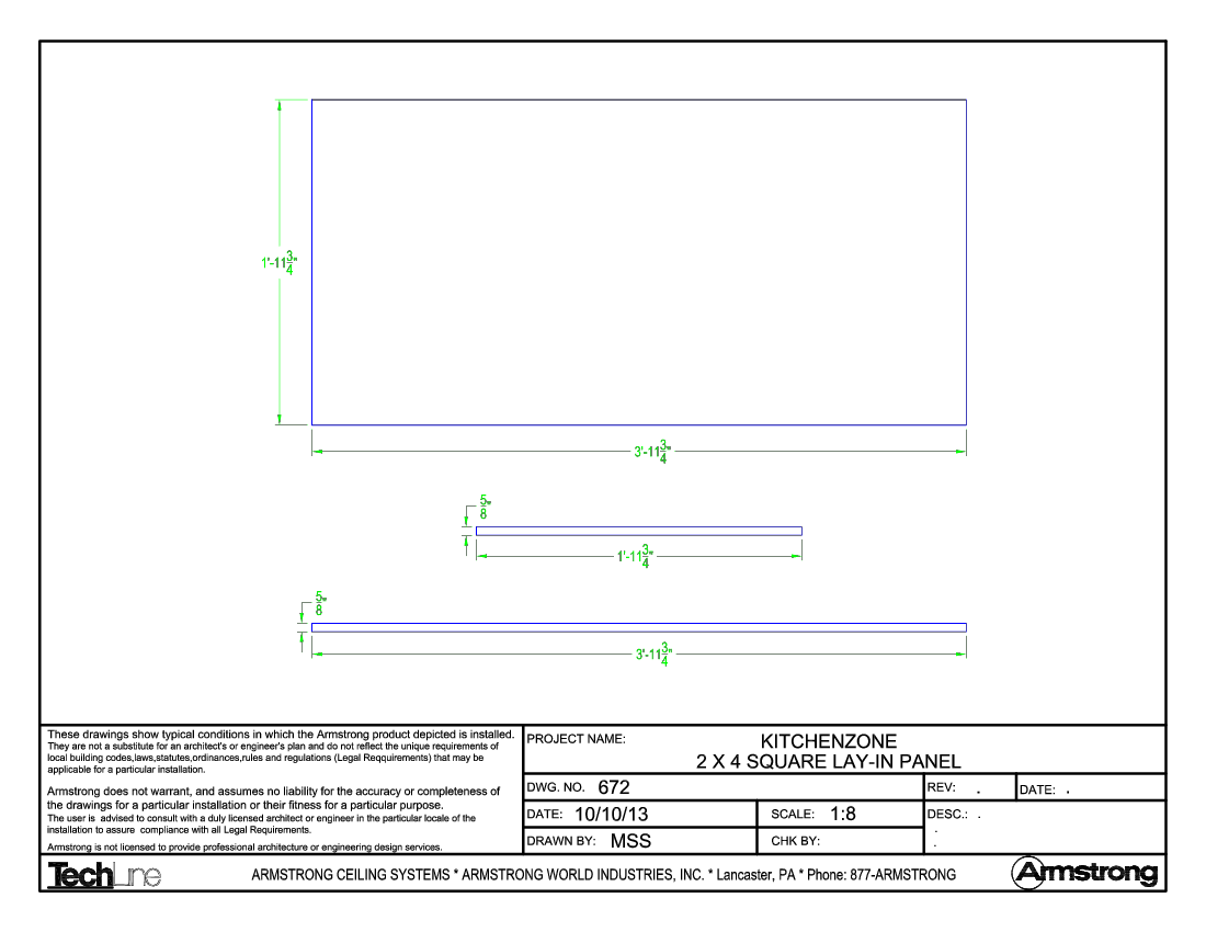 672 Kitchen Zone 2 x 4