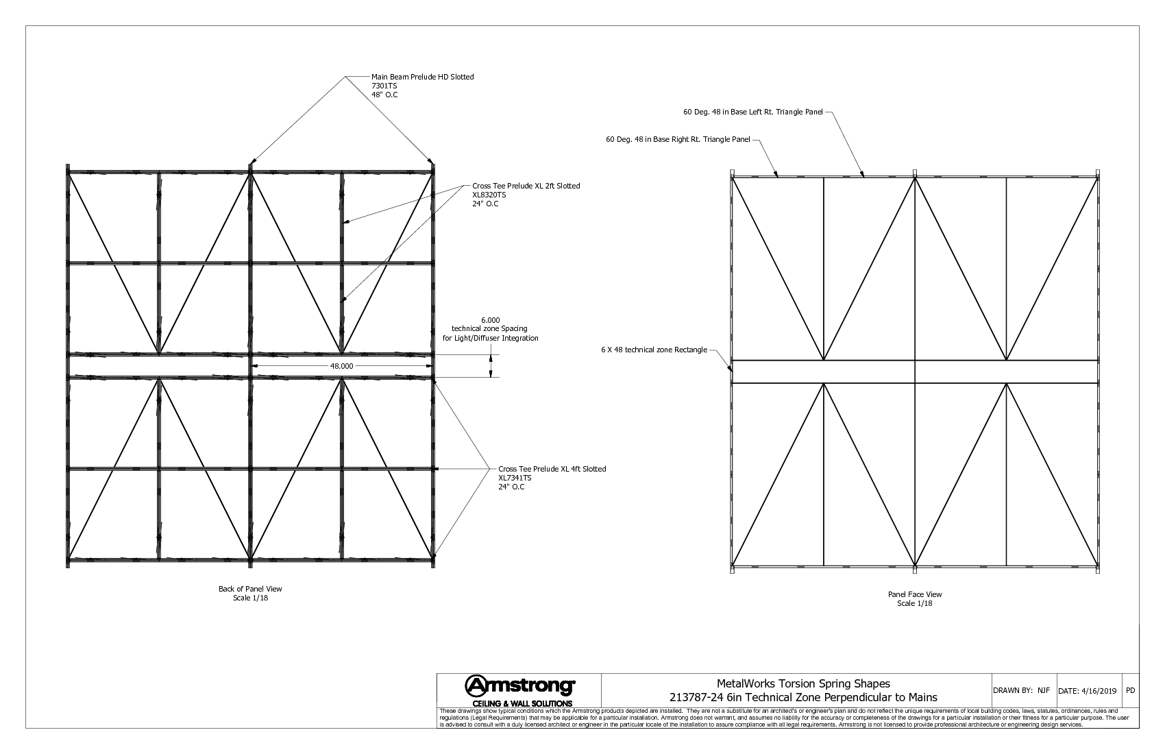6in technical zone Perpendicular to Mains