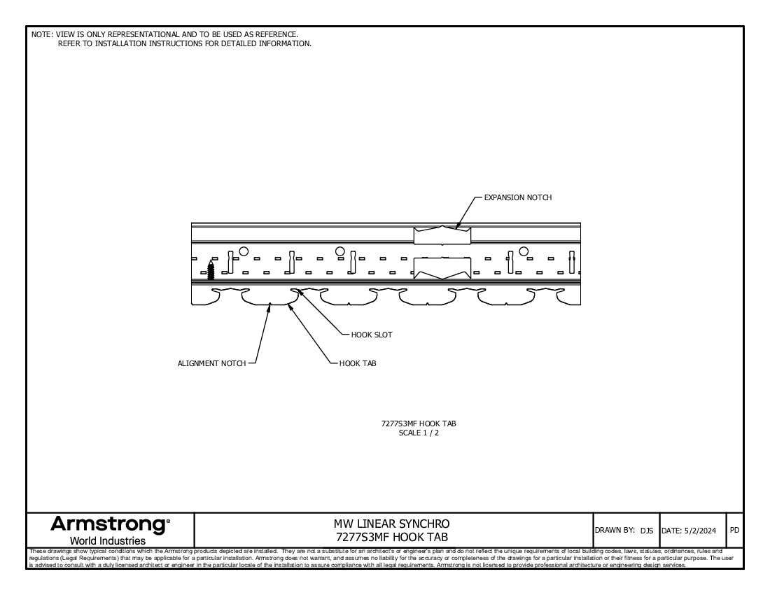 7277S3MF Hook Tab Detail