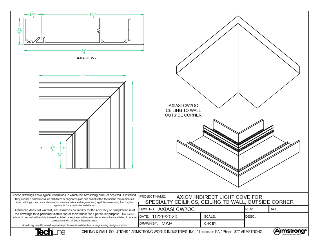 CEILING TO WALL, INSIDE CORNER