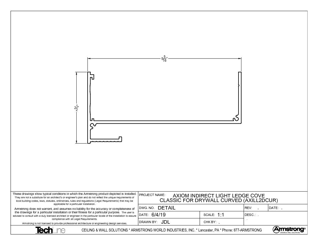 AXILL2DCUR - Axiom Indirect Light Ledge - Classic - Drywall - Curved