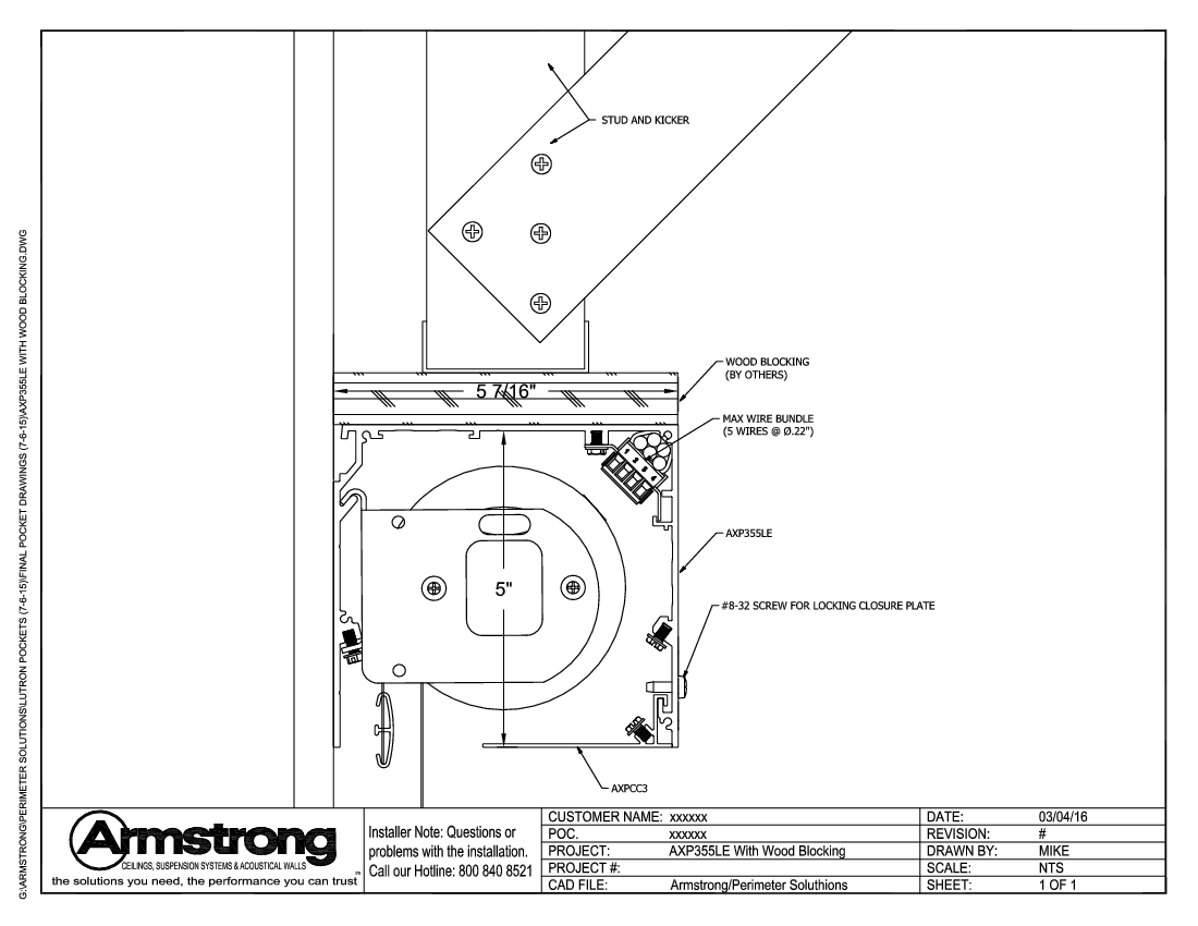 Armstrong-Lutron Pocket Assembly - traditional framing