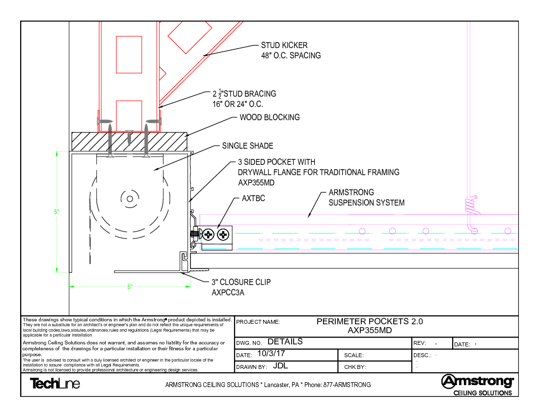 AXIOM Building Perimeter Shade Pockets 2.0 AXP355MD - Solution