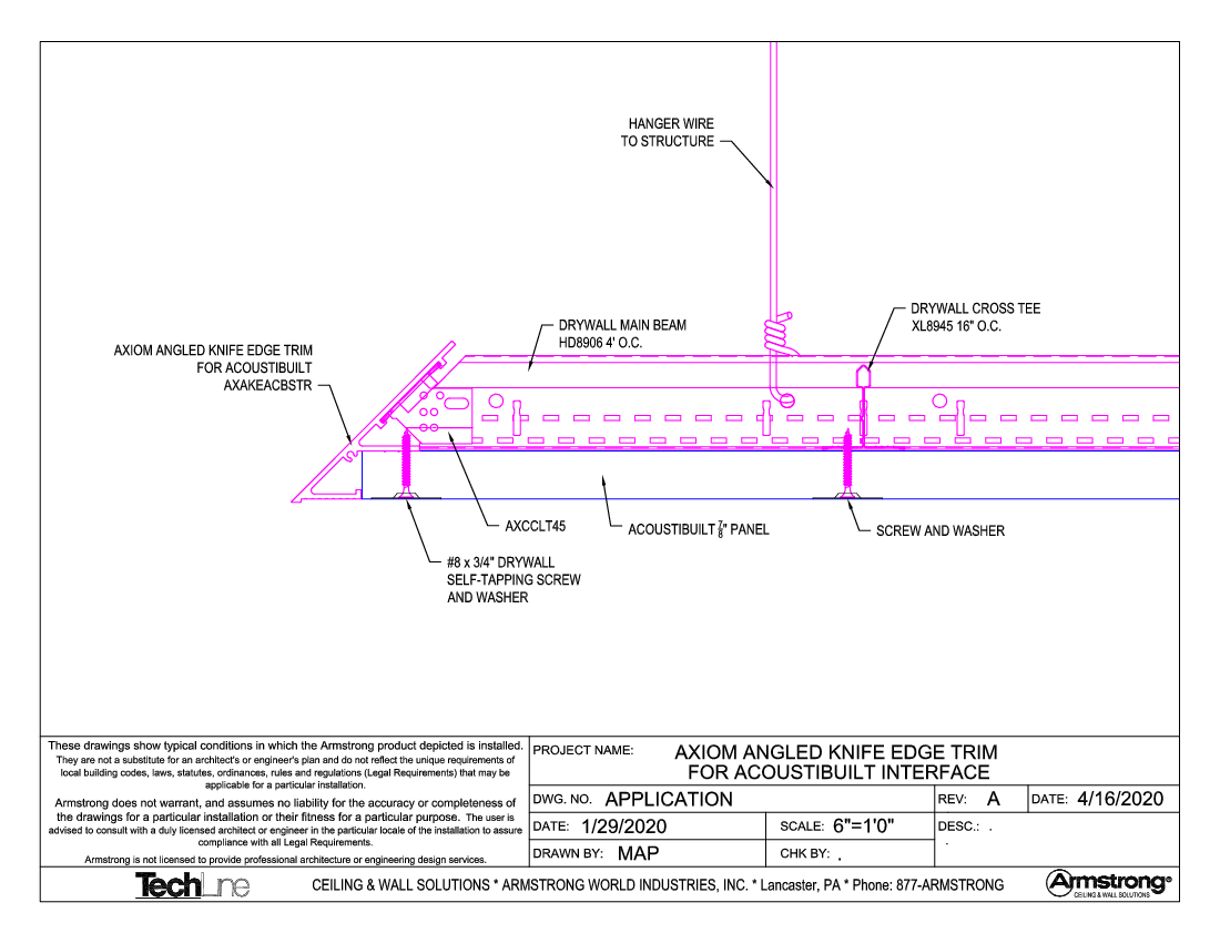 Axiom Angled Knife Edge Trim for AcoustiBuilt Interface