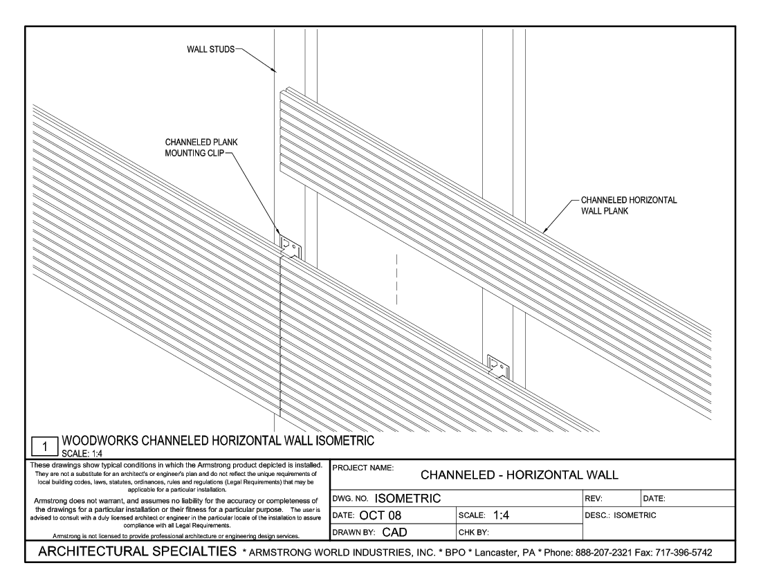 WoodWorks Channeled Horizontal Wall ISO