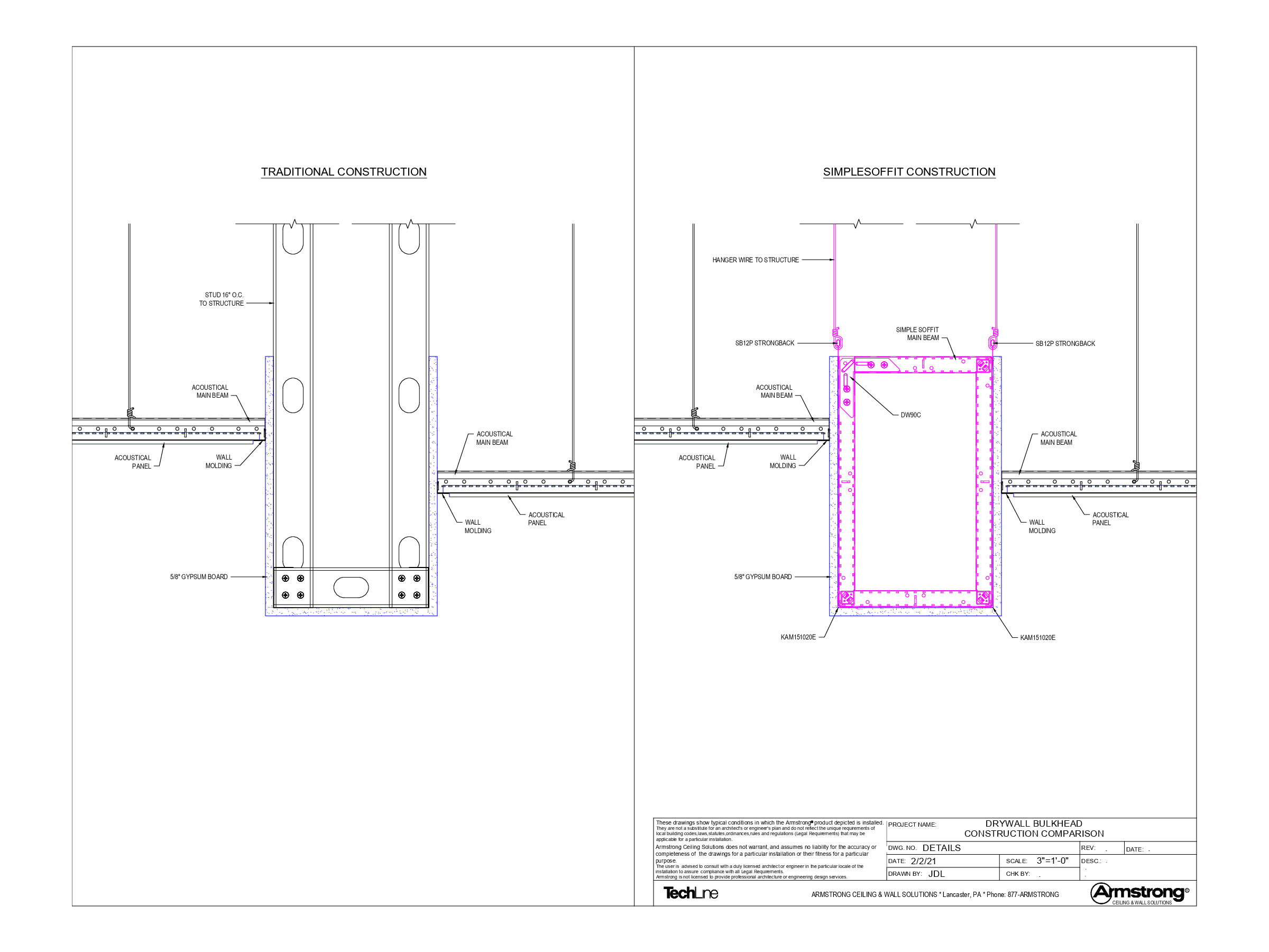 Drywall Bulkhead - Construction Comparison