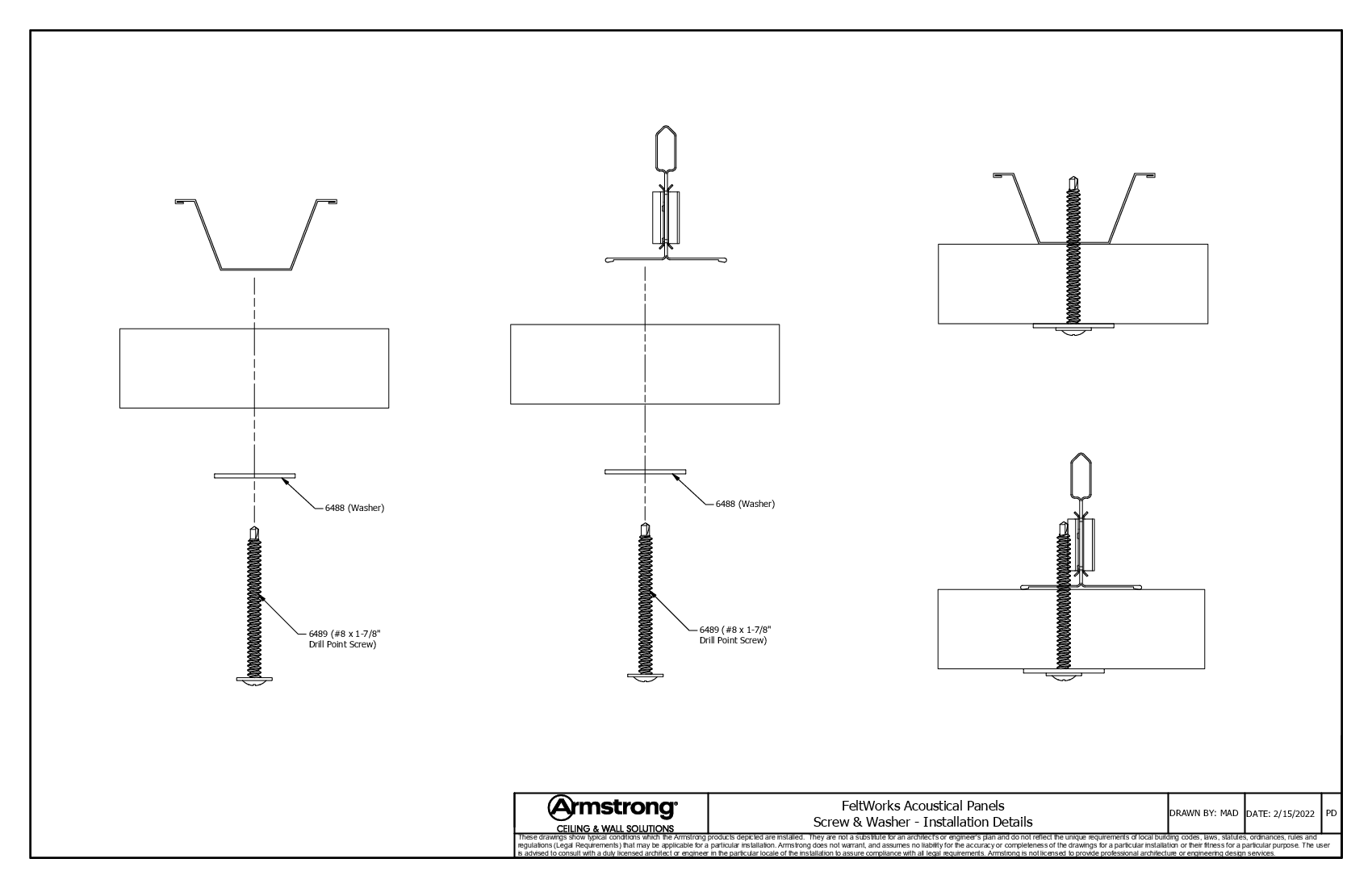 Screw & Washer Installation Details