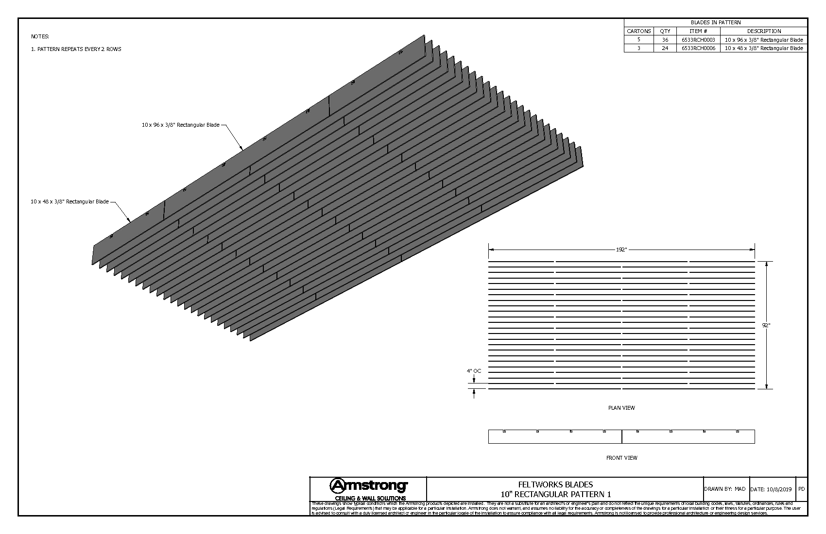 10in Rectangular Pattern 1