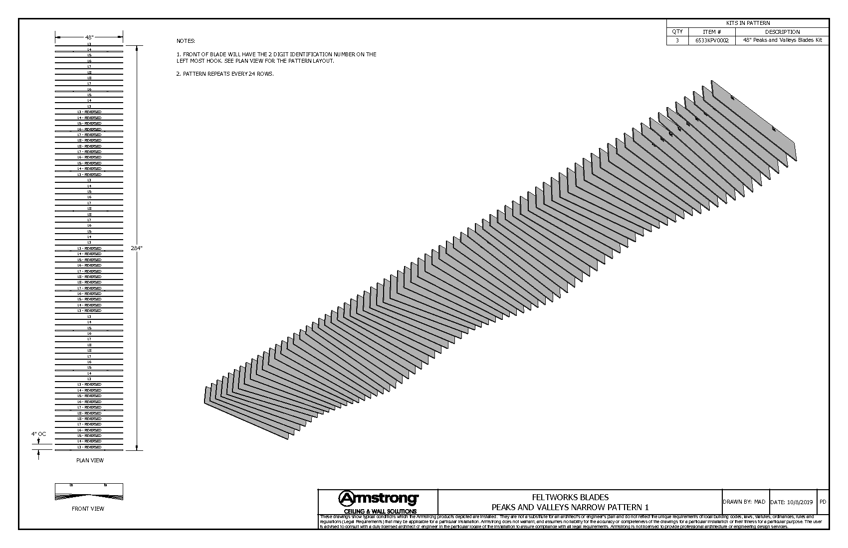 Peaks and Valleys Narrow Pattern 1