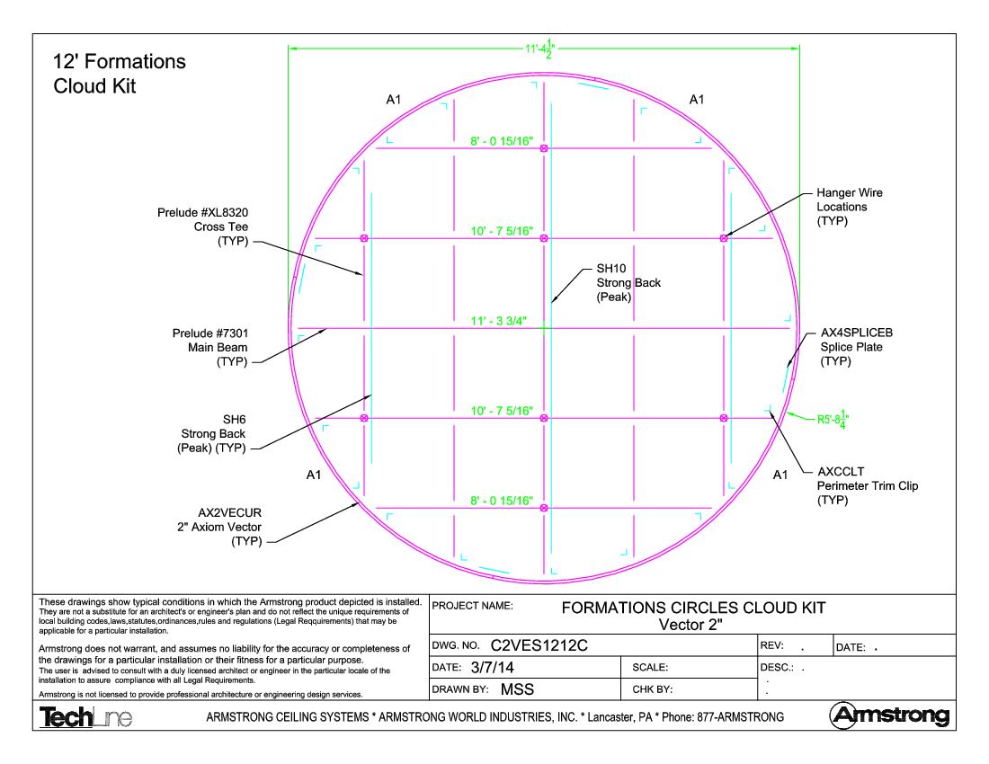 11' 5" Circle Cloud Kit with 2" Axiom Vector Trim