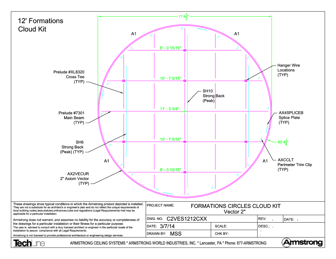 11' 5" Circle Cloud Kit with 2" Axiom Vector Trim