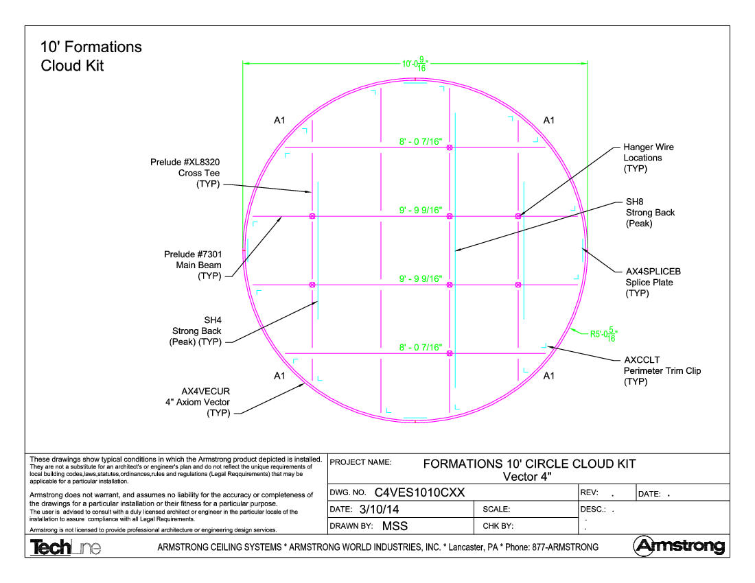 10' Circle Cloud Kit with 4" Axiom Vector Trim