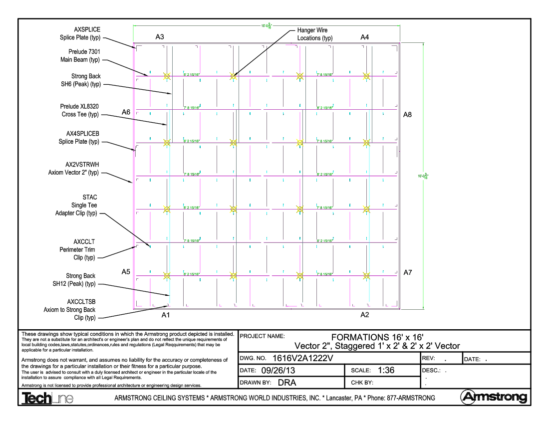 16' x 16', Vector 2", Ashlar, 1' x 2' & 2' x 2' Vector, White