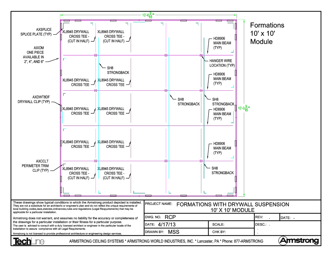 Formations with Drywall Suspension 10ft x 10ft Module