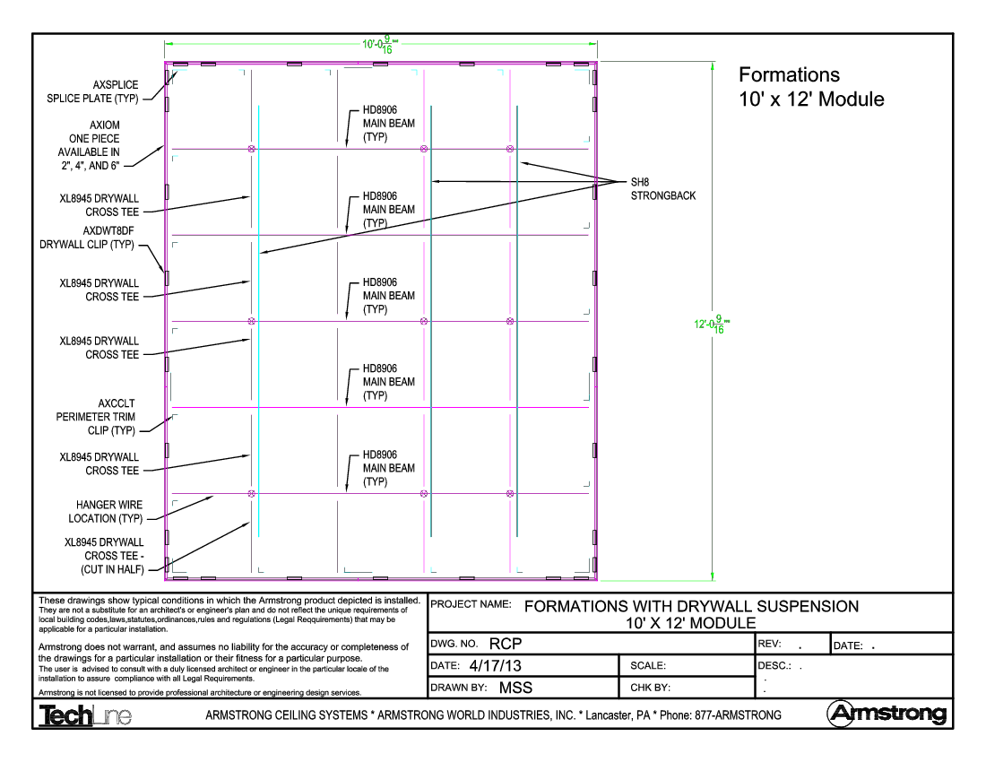 Formations with Drywall Suspension 10ft x 12ft Module