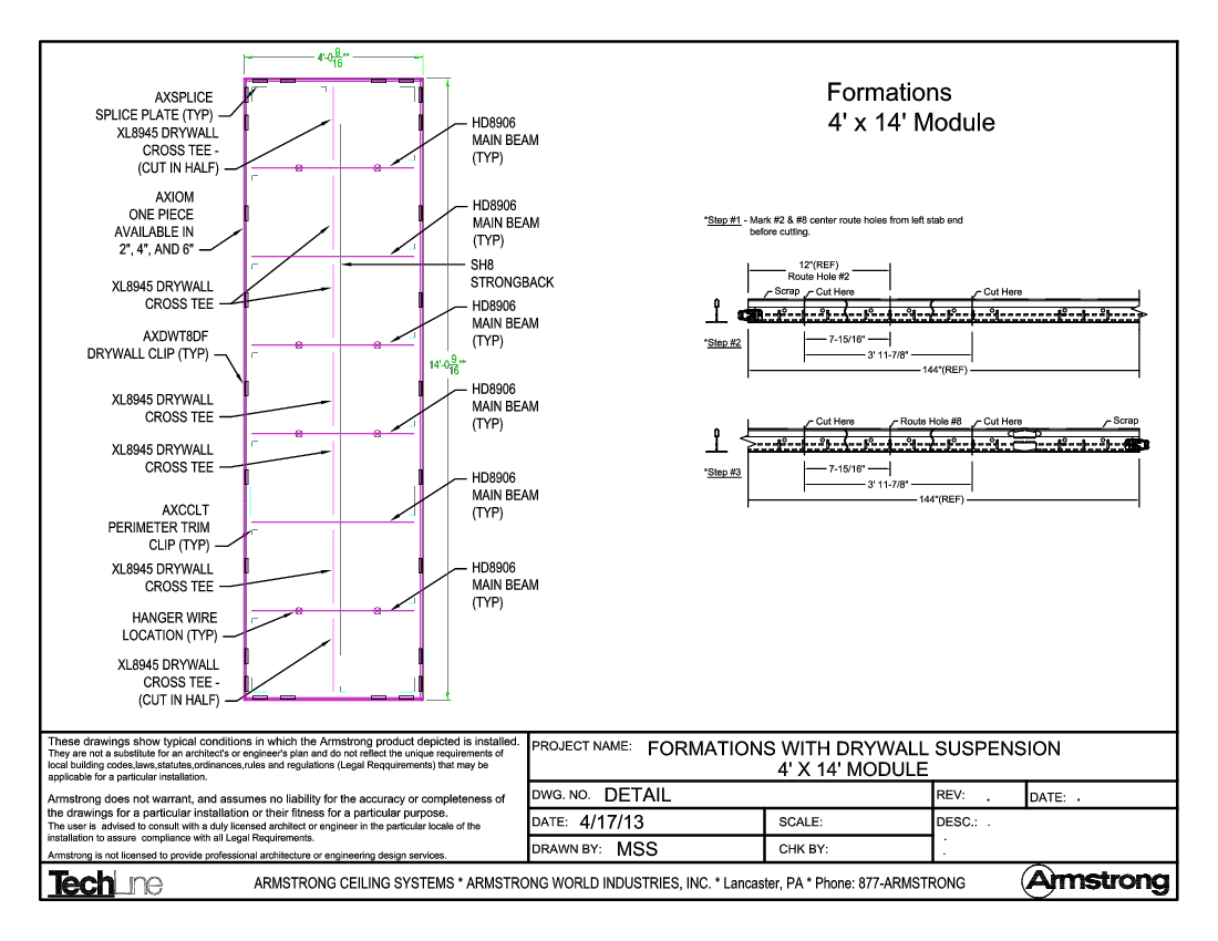 Formations with Drywall Suspension 4ft x 14ft Module