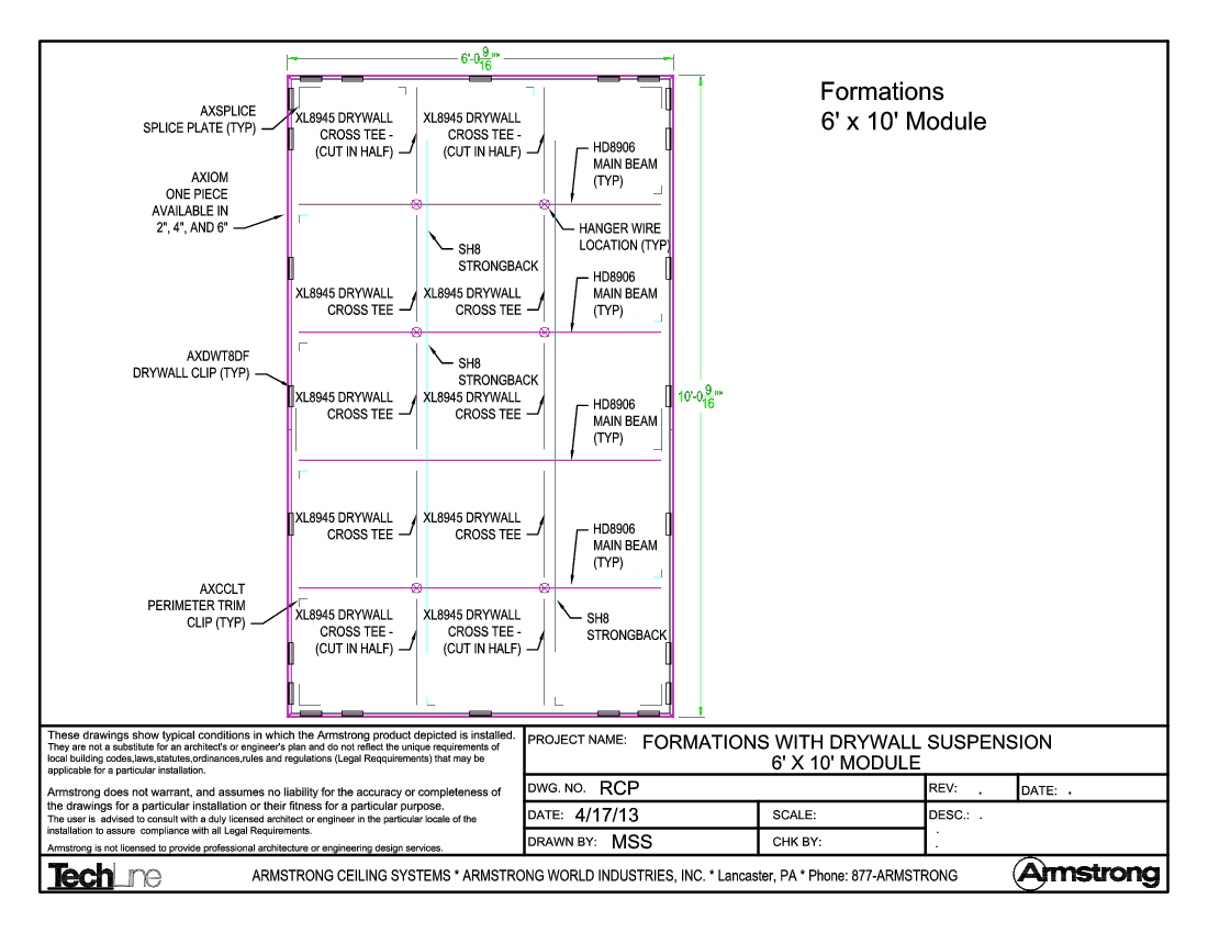 Formations with Drywall Suspension 6ft x 10ft Module