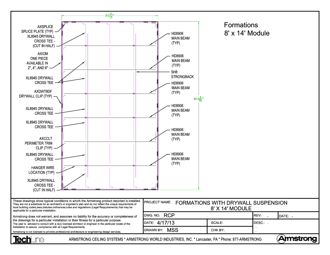 Formations with Drywall Suspension 8ft x 14ft Module