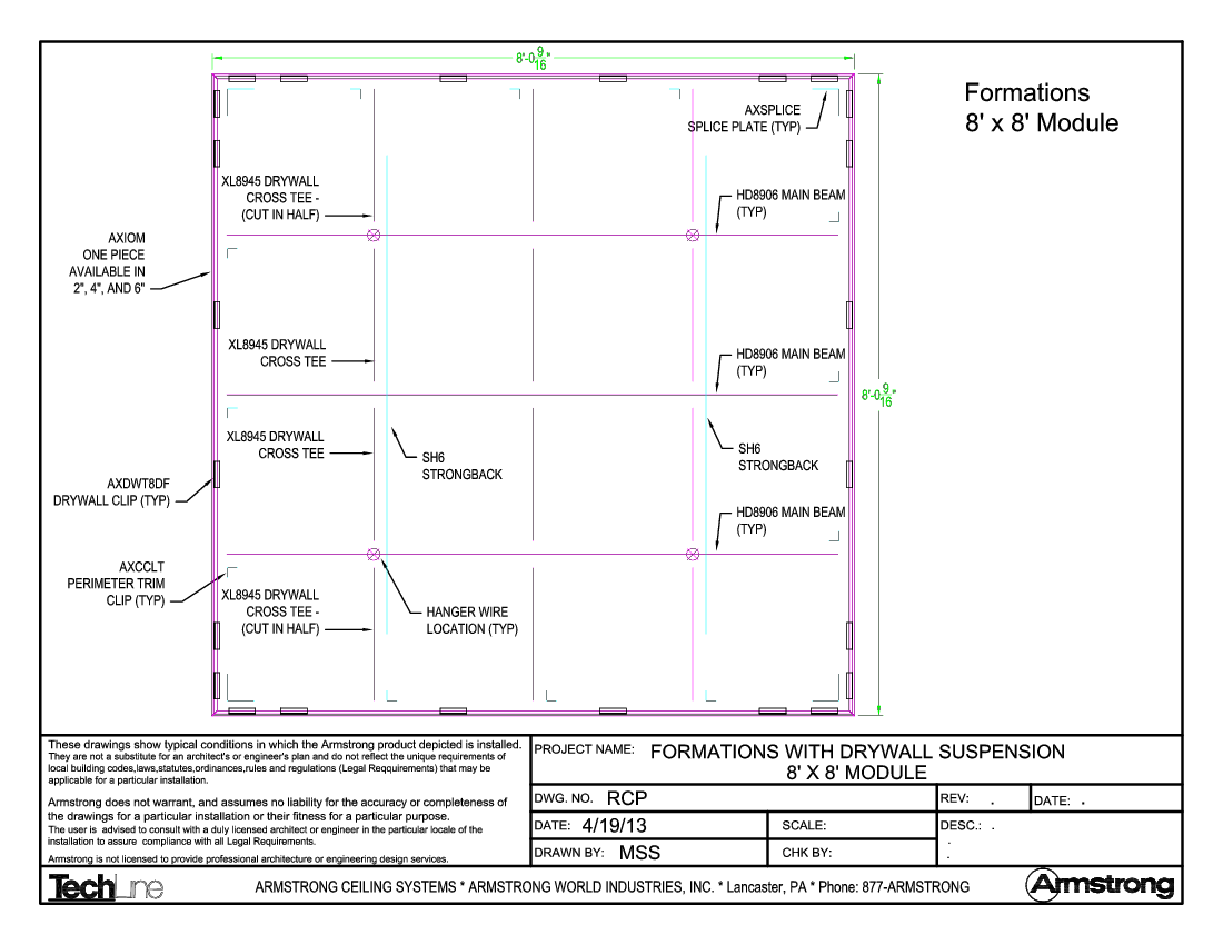 Formations with Drywall Suspension 8ft x 8ft Module
