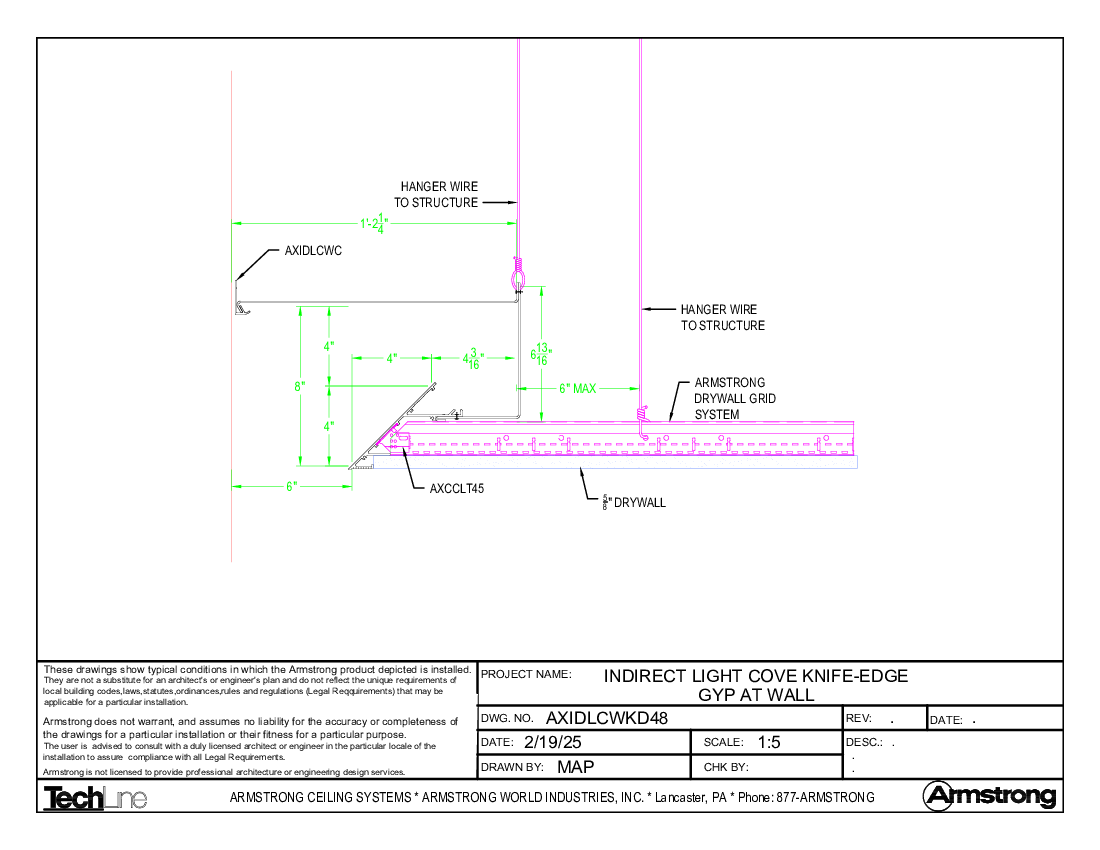 8" Indirect Ceiling-to-Wall Knife Edge (GYP)