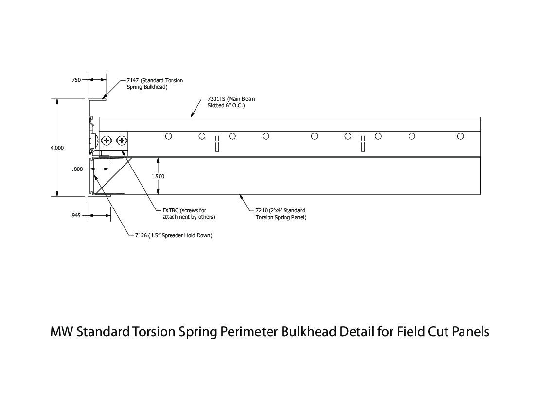 MetalWorks Torsion Spring Bulkhead - Field cut