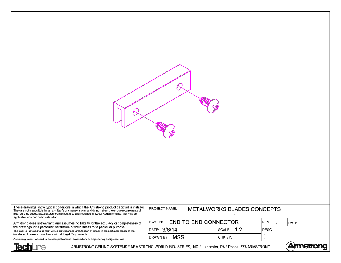 MetalWorks Blades Concepts - End to End Connector