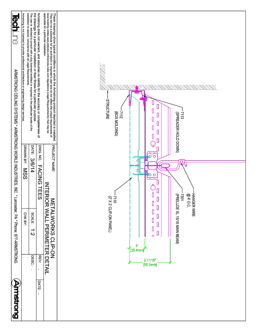 MetalWorks Clip-On Interior Wall Perimeter Facing Tees