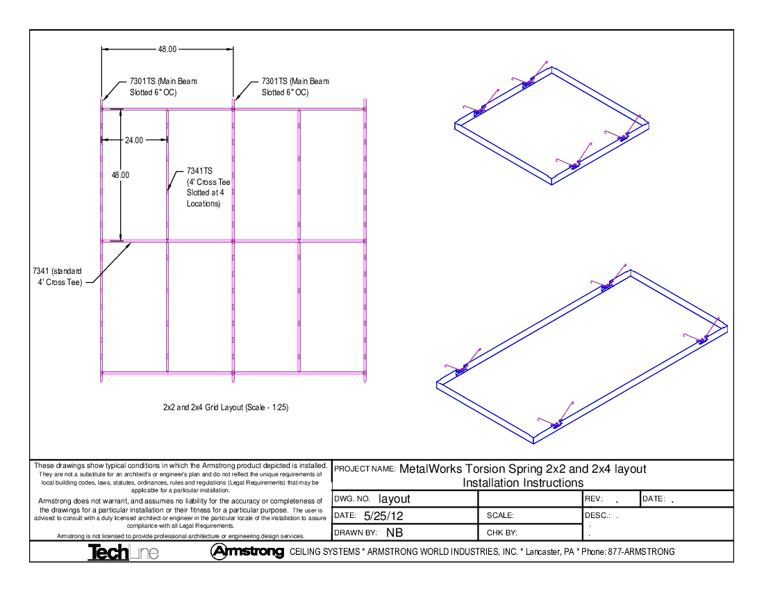 MetalWorks Torsion Spring 2x2 and 2x4 Grid Layout