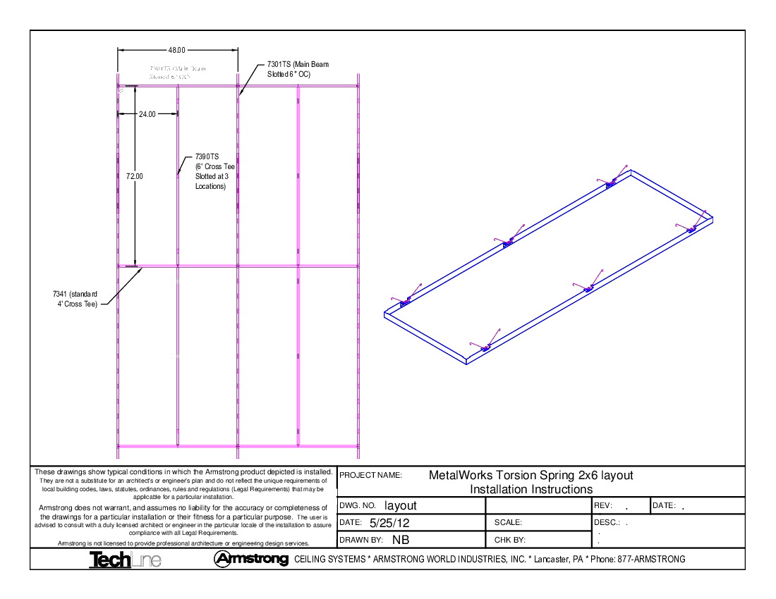 MetalWorks Torsion Spring 2x6 Grid Layout