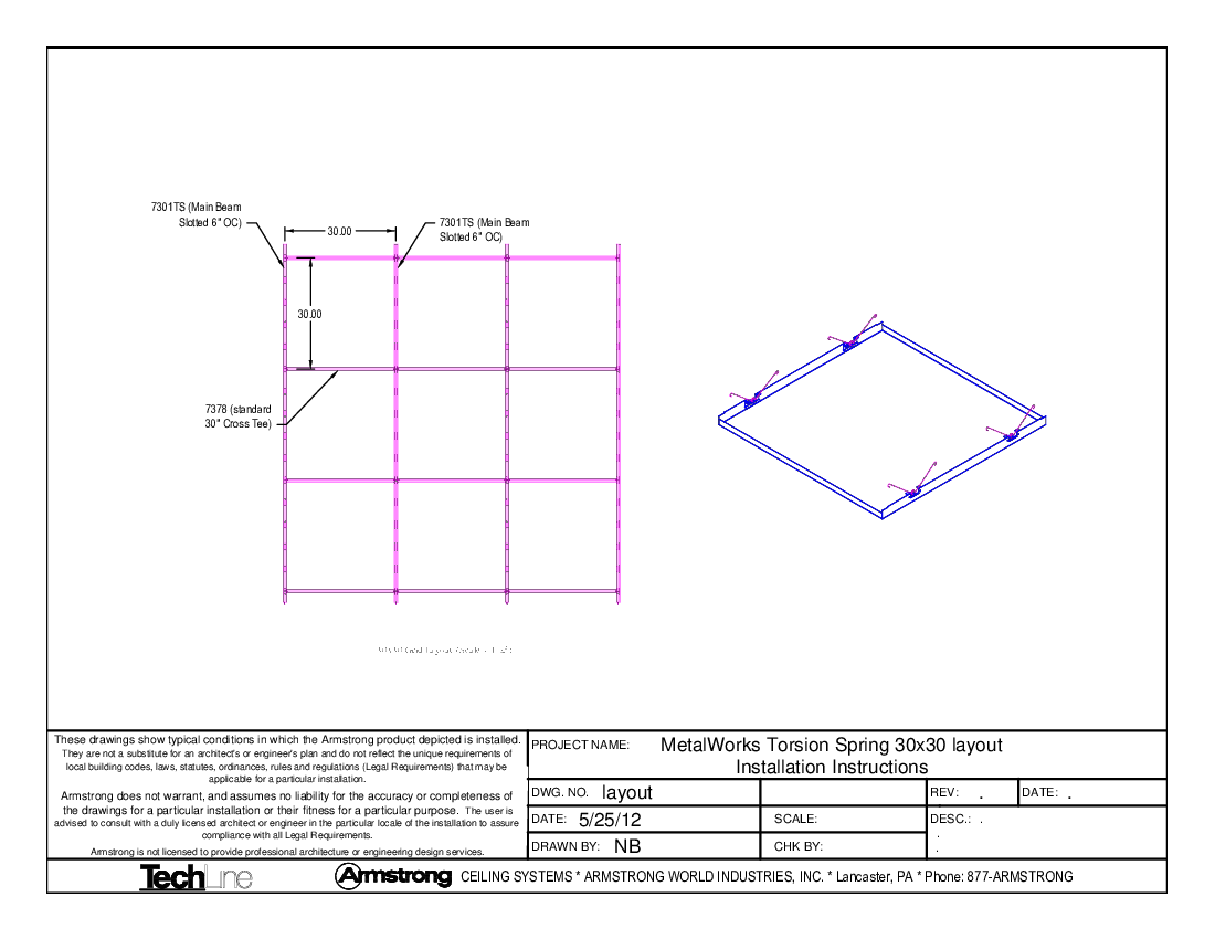 MetalWorks Torsion Spring 30x30 Grid Layout