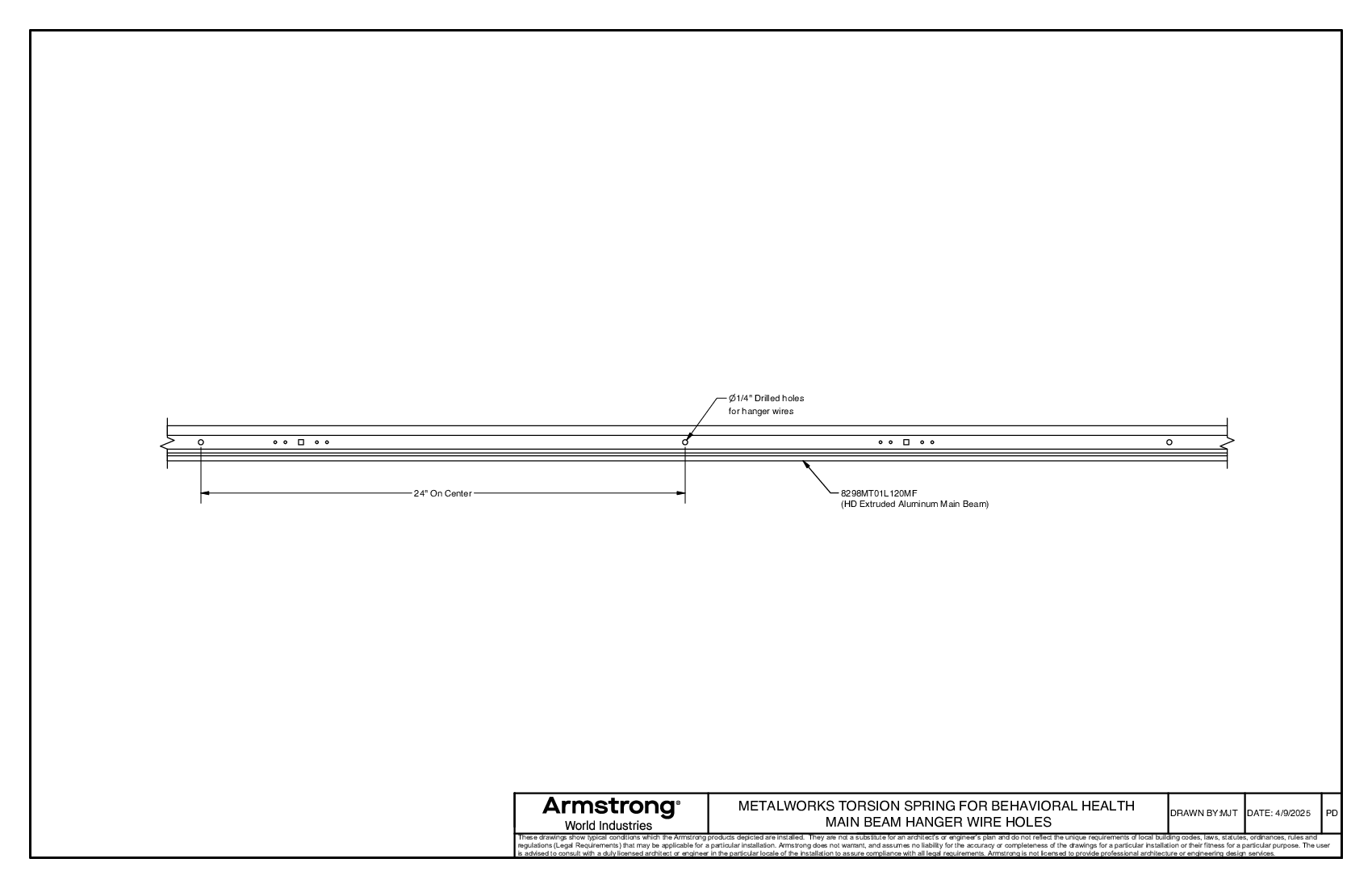 Main Beam Hanger Wire Holes