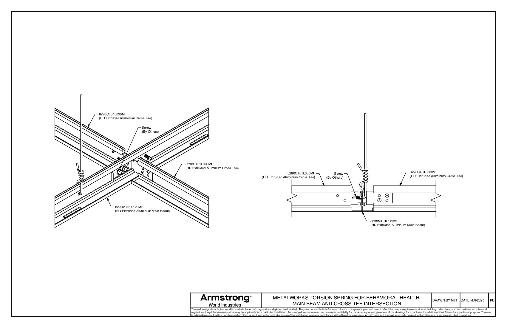 Main Beam and Cross Tee Intersection