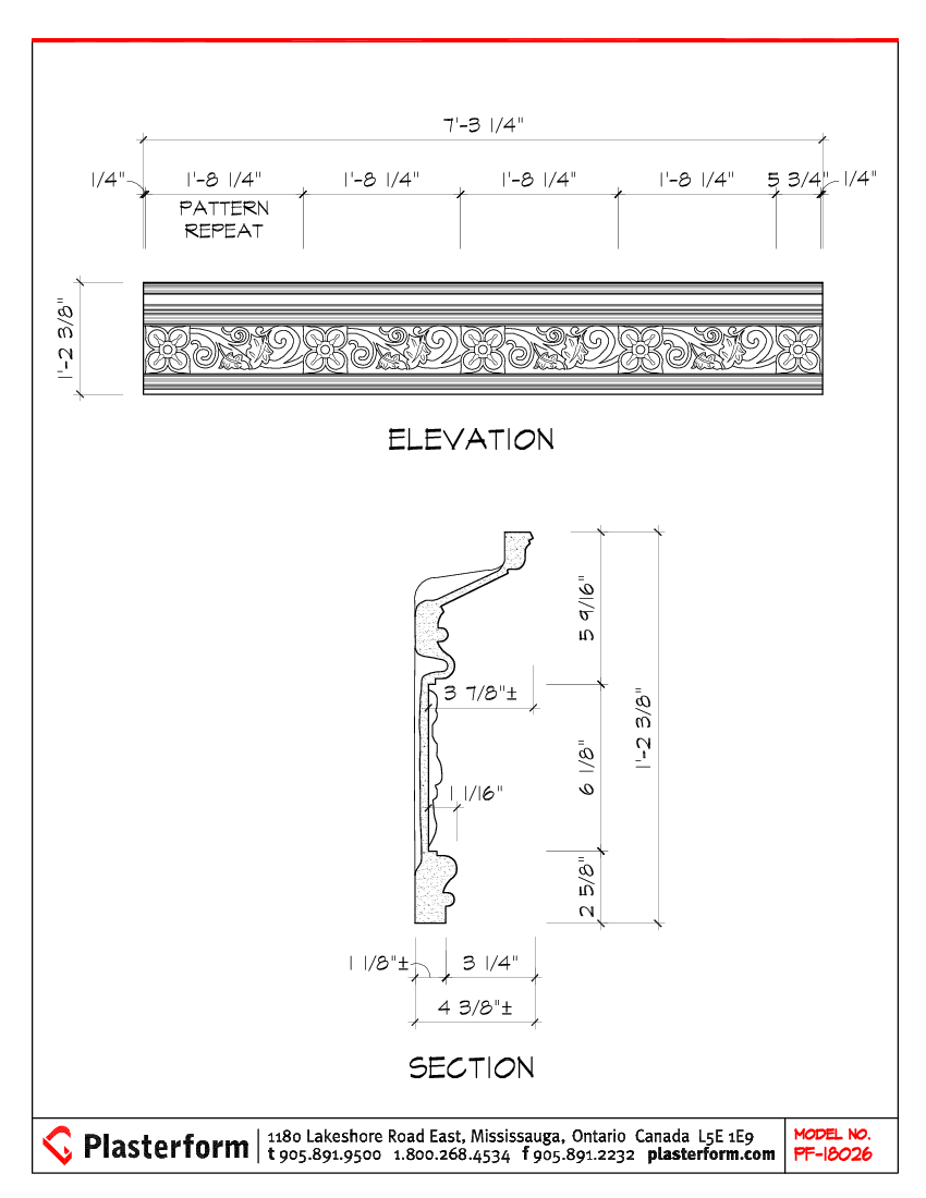 Plasterform PF-18026 Pediment 11-13/16"H x 4"D