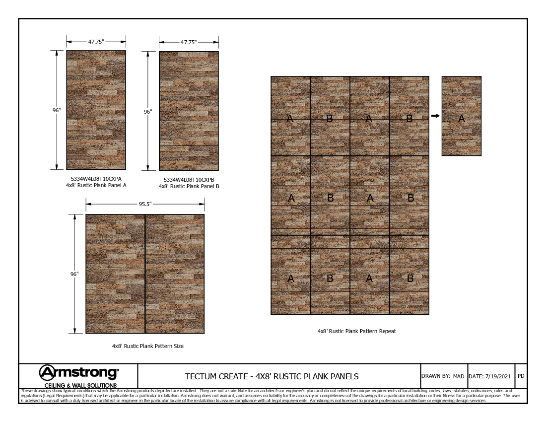 Rustic Plank 4x8' Panels