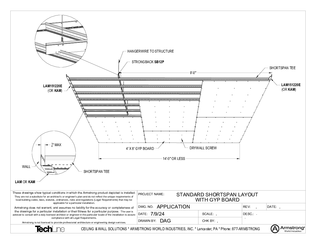 Standard Shortspan Layout with Gyp. Board