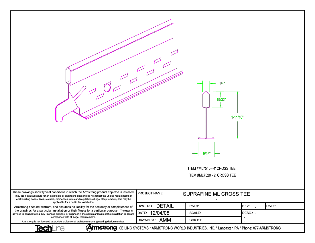 Suspension System Suprafine ML Cross Tee